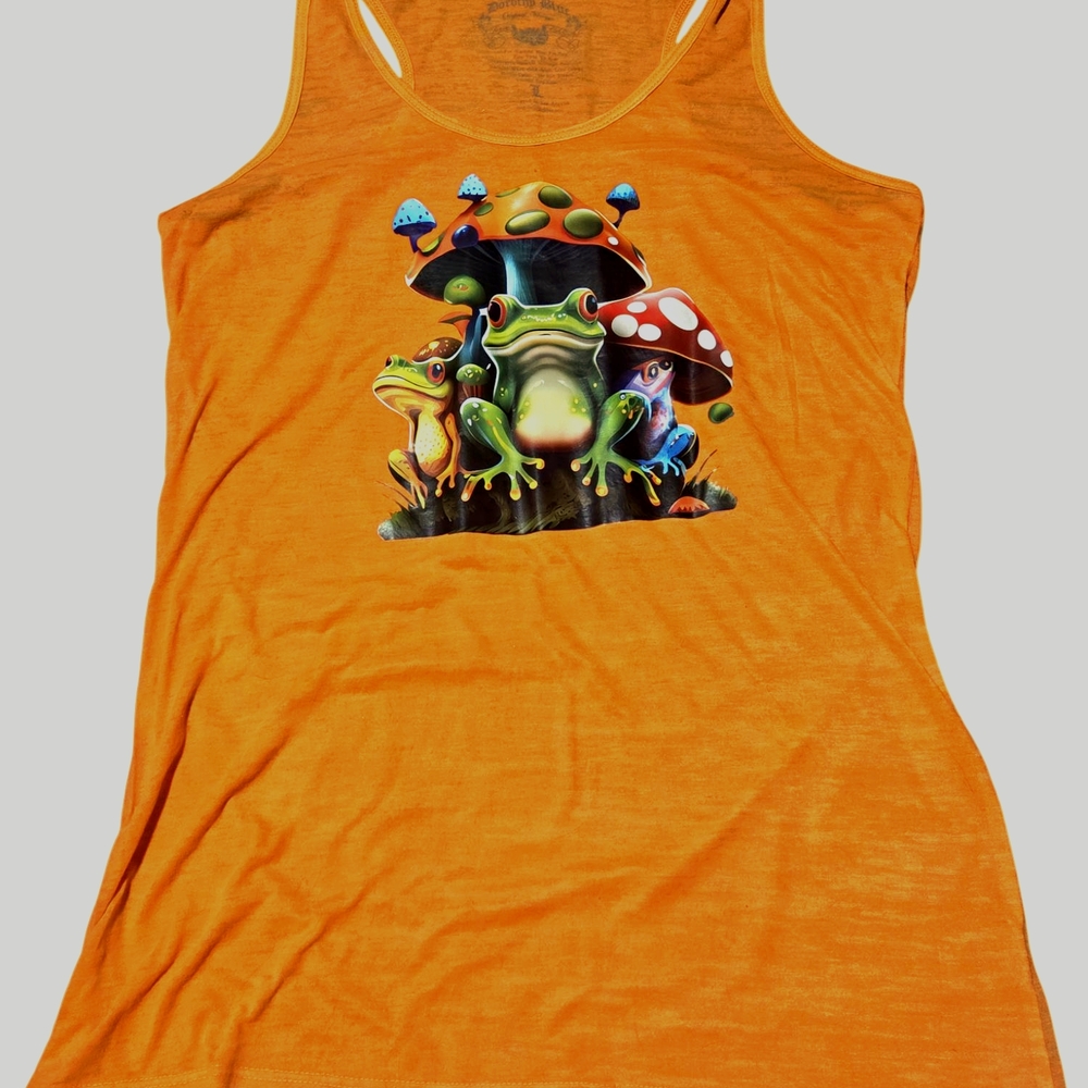 Orange Graphic Tank Top
